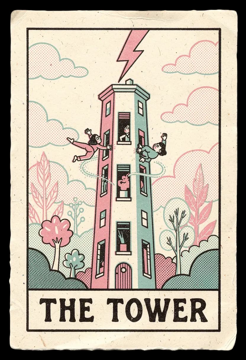 ไพ่เดอะ ทาวเวอร์ หอคอยถูกสายฟ้าฟาดจนพัง